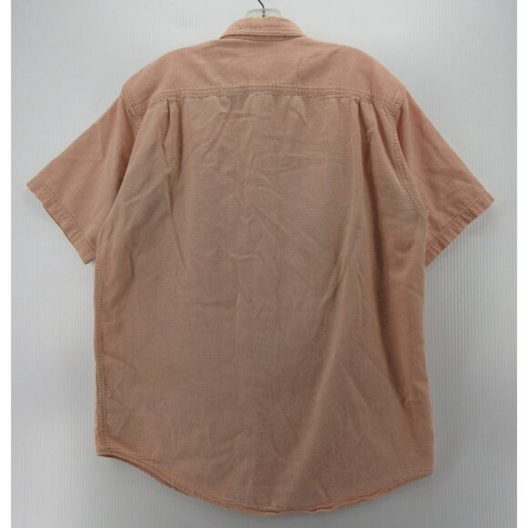 VINTAGE LL Bean Shirt Medium Tall Button Up Utility Textured 90s USA - Picture 6 of 10
